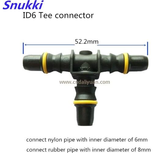 ID6 universal Tee connector general Fuel line quick connector male connector Equal diameter triple 5pcs a lot