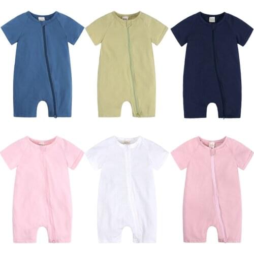 2021 New Summer Short Sleeve Baby Boys Girls Romper Cotton Kids Clothing Newborn Infant Jumpsuit Pajamas Outfits