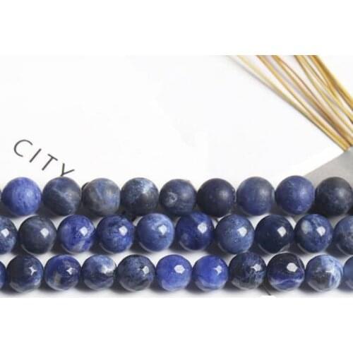 High Quality Natural Color Round Sodalite Stone Necklace Bracelet Jewelry DIY Gems Loose Beads 15 Inch 4/6/8/10/12mm wk20