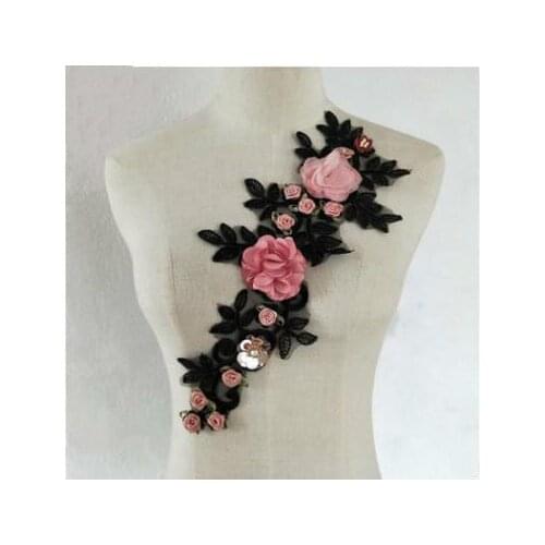 Lace Collar Embroidery Sequins Stereo Simulation Rose Dress Accessories