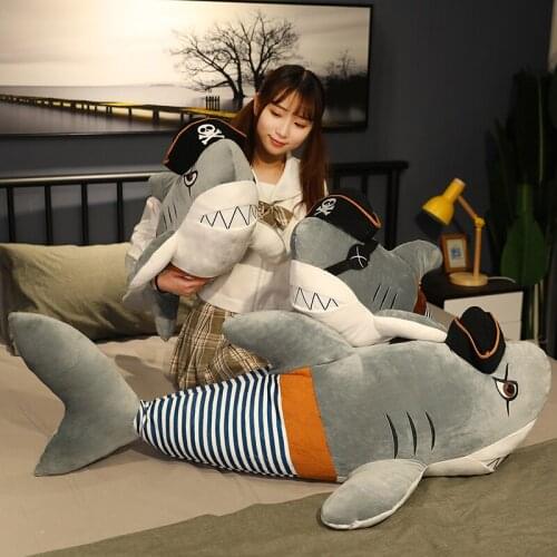 Hot Sale Creative Plush Toy Giant Shark Soft Sea Animals Shark Doll Pillow Stuffed Cushion For Children Kids Birthday Gift