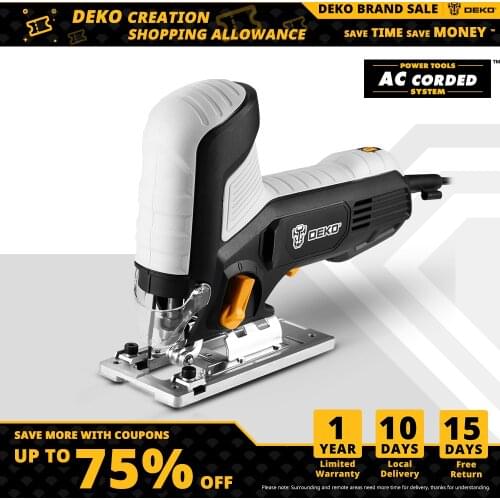 DEKO High Power Jig Saw 6 Variable Speed multi-angle Electric Saw with Blades, Metal Ruler, Allen Wrench Jigsaw Power Tools