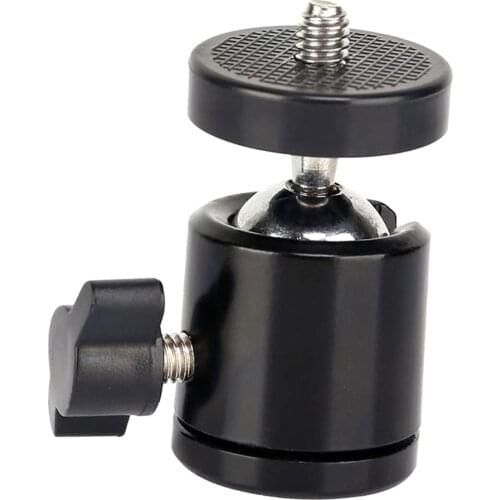 1/4" Mini Tripod Ball Head w/ Quick Release Plate for Camera Hot Shoe Monitor Video Light Microphone Hard Disk Tripod Ball Head