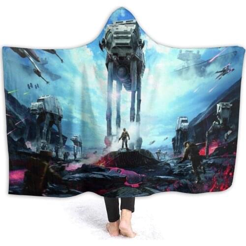 Fashion Hooded Blanket Oversized Warm Adult Blanket with Soft Anti-Pilling Flannel for Adults & Kids 3D Print 60x50 Inch