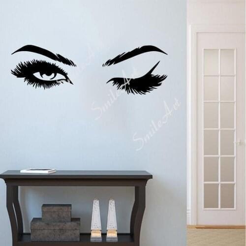Cartoon Eyelash Decal Removable Vinyl Mural Poster For Bedroom Decoration Background Wall Art Decal Drop Shipping
