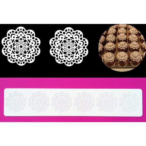 Wholesale 10Pcs/lot Lace Soft 100% Platinum Silicone Cake Fondant Embossing Gum Paste Decorating Mold Tool