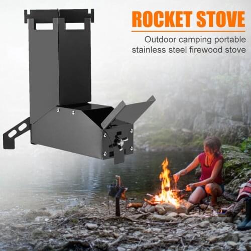 Outdoor Camp Stainless Steel Wood Stoves Hiking Rocket Stove Backpacking Picnic Camping Portable Outdoor Elements