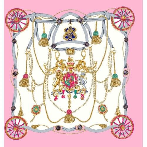 2020 90x90 chain carriage Multipurpose women Silk twill scarf Satin square tie Hairband ladies foulard femme towel bufanda shawl