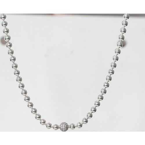 2019 Autumn Beads & Pave Necklace Fit Charm pendant DIY 925 Sterling Silver Jewelry chain Necklaces For Woman silver 925 Jewelry