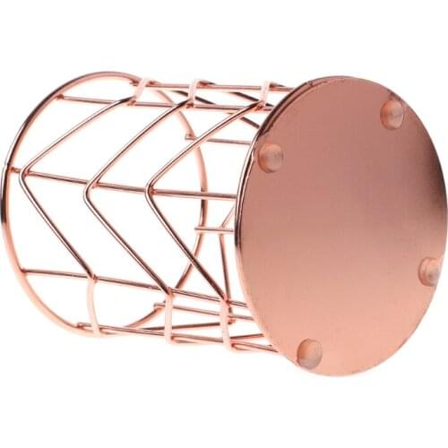 Rose Gold Pen Pencil Pot Holder Container Organizer Home Desk Stationery Decor 32CB