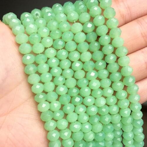 Natrual Stone Abacus Faceted Light Green Jades Loose Rondelle Beads For DIY Jewelry Making Bracelet Earrings Findings 15