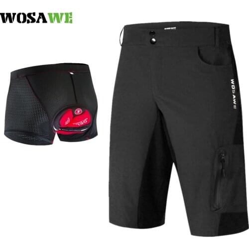 WOSAWE New Pro Cycling Shorts Men Breathable Lightweight Cycling Race Shockproof Underwear Downhill MTB Shorts