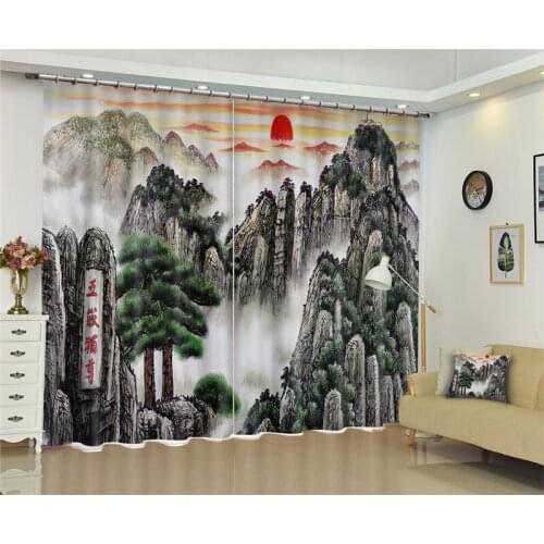 Bedroom office Curtains landscape Luxury Blackout 3D Window Curtains For Living Room Drapes cortinas Rideaux Customized size