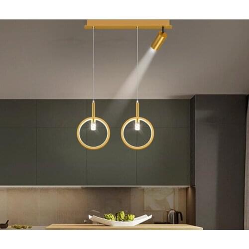 Modern Home Led Pendant Lamp with Spotlight Black Ceiling Hanging Lights For Kitchen Lsland Dining Living Room Indoor Lighting