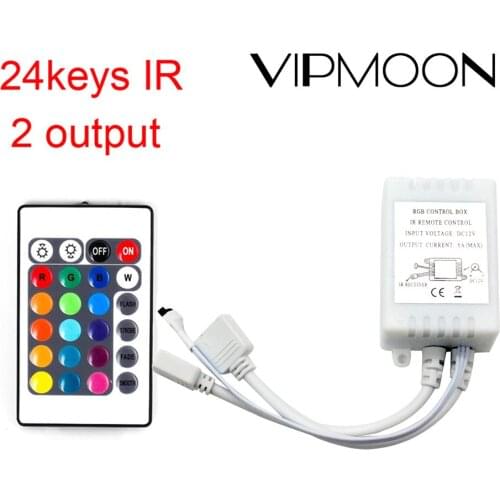 Led Controller 24 Keys IR Remote Controller with Dual Output Double Panel 12V With Receiver For RGB 3528 5050 LED Strip Lights