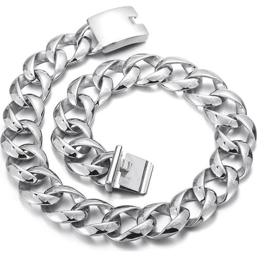 Domineering casting stainless steel jewelry European and American creative mens thick and wide smooth titanium steel necklace