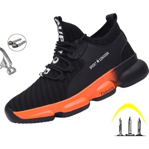 Safety Work Shoes Mens Indestructible Steel Toe Caps Labort Boots Anti-piercing Non-slip Lightweight Breathable Sneakers Fashion