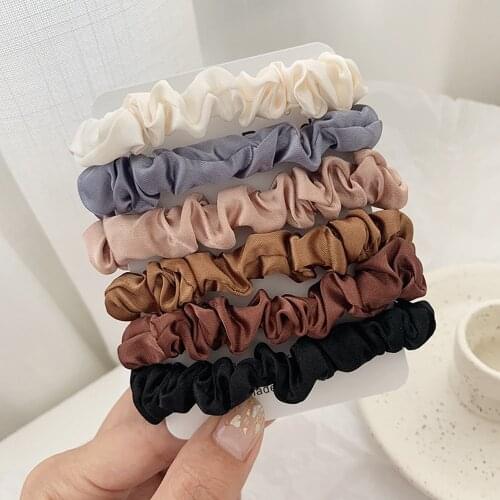 6 Pcs/set Cotton Solid Elastic Hair Band Headband For Women Girl Hair Rope Rubber Band Hair Accessories HairTie Gum