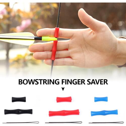 1X Bowstring Finger Saver Tab Guard Bowstring Protective Finger soft Silicon Release for Archery Hunting Durable Free shipping