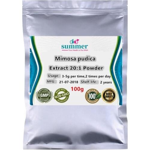 100-1000g Pure Mimosa pudica extract 20:1 powder,Han xiu cao,sensitive plant,Mimosa hostilis extract