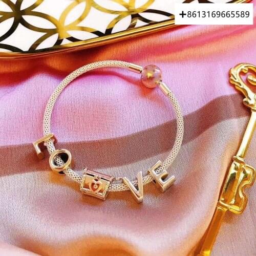100% Pure Silver Original Copy 1:1 High Quality New Love Letter Series Bracelet Manufacturers Direct Batch Free Postage
