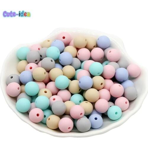 Cute-idea 1000pcs 9mm Silicone Beads Safe Baby Teething Beads Pacifier Nursing Accessories Chain Jewelry Necklace Bracelet Pearl