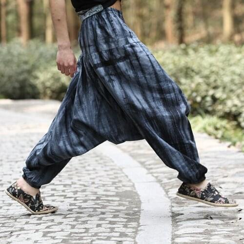 2020 New Fashion Printing Casual Trousers Trousers Linen All-match Loose Plus Size Trousers Wide Leg Pants Singer Costumes
