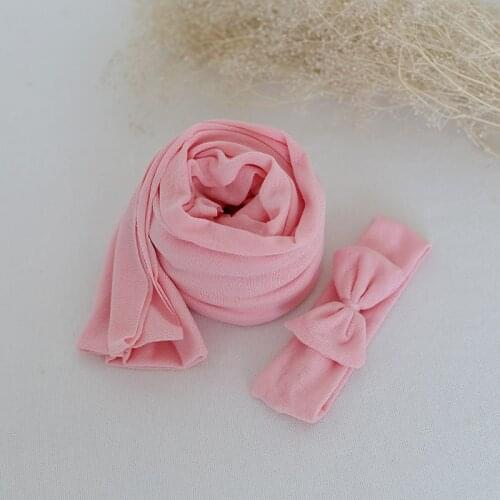 5 Sets/ Lot Newborn Headband and Wrap Set Pink Baby Girl Tieback Photo Props Newborn Texture Swaddle Cocoon Layer Basket Stuff