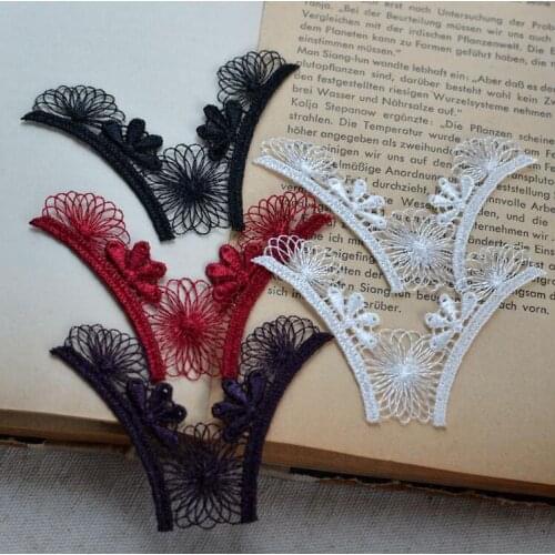Hot Sale 5 PCs/ Floral Flower Garment Lace Patches Sewing 5*6cm Small Lace Applique Collar DIY Children Clothes Accessories
