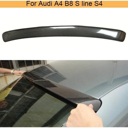 Carbon Fiber Car Rear Roof Spoiler Lip Wing Boots Lip for Audi A4 B8 S line S4 Standard Sedan 4 Door 2009 - 2012