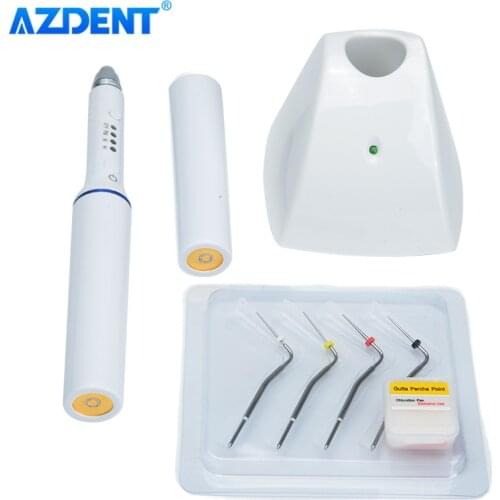 AZDENT Dental Cordless Gutta Percha Obturation Pen Endo Heated Root Canal Hot Melt Filling Pen J1SS 4 Tips