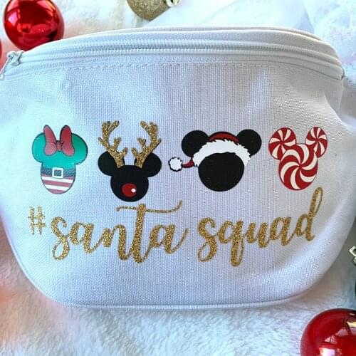 Winter white Christmas Santa Squad Fanny Pack Snowman Reindeer bag Holiday Merry Xmas Eve Decoration Supplies gift present
