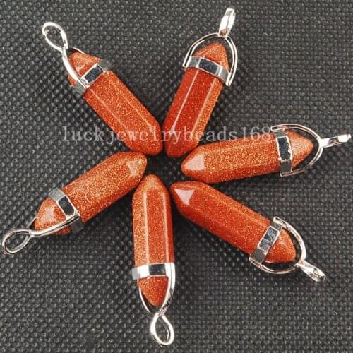 Free Shipping Women Fashion 6pcs Wholesale Pink Crystal Hexagonal Pointed Reiki Chakra Pendant Bead C3480