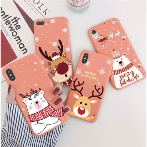 Christmas Deer TPU Case For Xiaomi Redmi Note 9 8 Pro 8T 9s 5 6 7 Plus 4X 7A Mi A3 A2 8 9 SE 10 Lite 9T Poco X3 NFC F1 TPU Cover