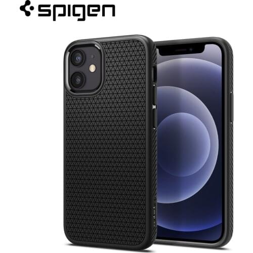 Spigen Liquid Air Case for iPhone 12 Mini (5.4") - Matte Black Flexible TPU Anti-Slip Lightweight Case