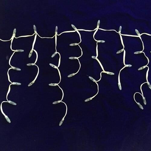 DC12V WS2811 controlled 120nodes/set(646464...6464) individually LED full color Icicles string;all white wire;IP68