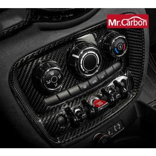 Car Central Air Conditioning Control Panel Cover True Carbon Decorative Sticker For BMW MINI Cooper S F54 Clubman Accessories