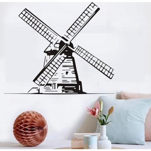 Kids Creative Wind Mill Wall Stickers Living Room Decoration Pvc Removable Adhesive Home Decor Wall Decals YY260