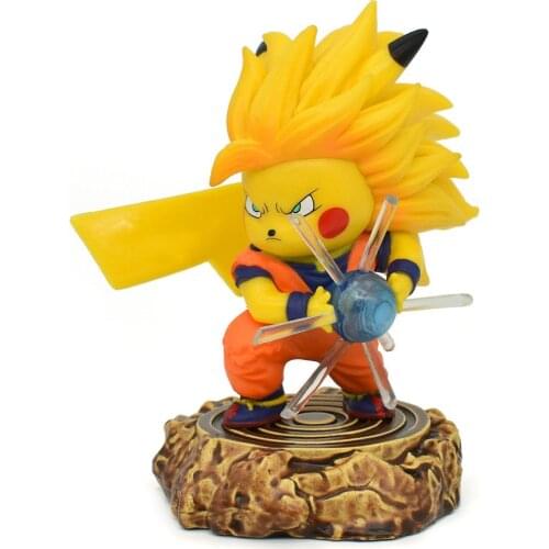 Pokémon Anime Action Figures Pikachu Cosplay Son Goku Kamami Kawaii Model Pop It Toys For Children Room Decoration Ornaments