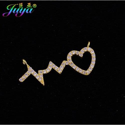 Jewelry Findings Supplies Islam Heart Connector Charms Accessories Women Fashion Bracelets Necklace DIY Making Christmas Gifts