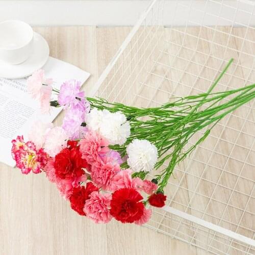 3 PCS Simulation Carnation Artificial Flowers Fake Plants Home Office Garden Photography Decoration