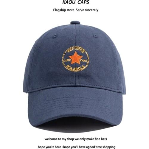 Curved eaves baseball cap hat embroidery pentagram cotton men and women fashion outdoor leisure cap pop stars Snapback Hat