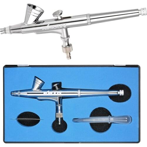 KKmoon 0.25mm Gravity Feed Dual-action Airbrush Kit Set Air Brush Spray Gun for Makeup Painting Nail Art Spray Paint Airbrush