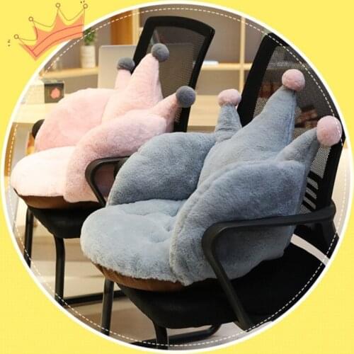 Cat autumn and winter warm bed sofa chair backrest solid color crown-shaped pet plush pillow cute removable