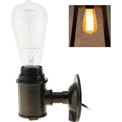 Creative Retro Style Edison Light Bulb with Lamp Holder 110V-240V 40W and Water Pipe Type for Home Shop Decoration