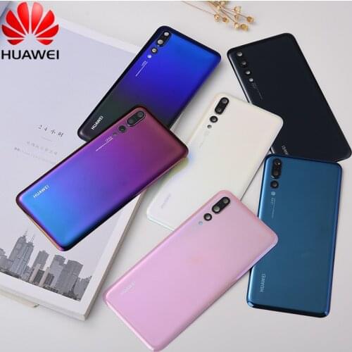 P20Pro Battery Cover For Huawei P20 Pro Housing Glass Repair Back Door Phone Rear Case + Logo + Camera Lens Frame +Sticker Glue