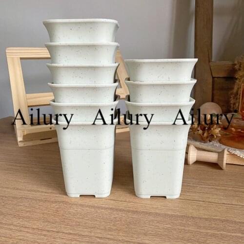 Square Vientiane Basin Succulent Plastic Thickened Frosted Tabletop Flower Pot High Waist Root Controlling Jade Dew Twelve-Volum