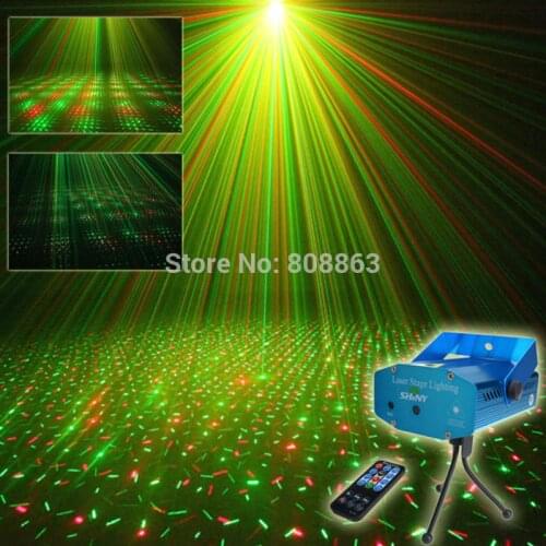 Mini R&G Remote Full Stars Sky Pattern Laser Projector Club Bar Shop Dance Disco Party Xmas DJ Stage lighting Light Tripod N8R1