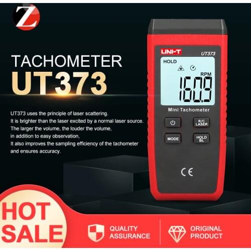 Mini Digital Laser Tachometer Non-Contact Tachometer Measuring Range 10-99999RPM Tachometer Odometer Km/h Backlight UT373