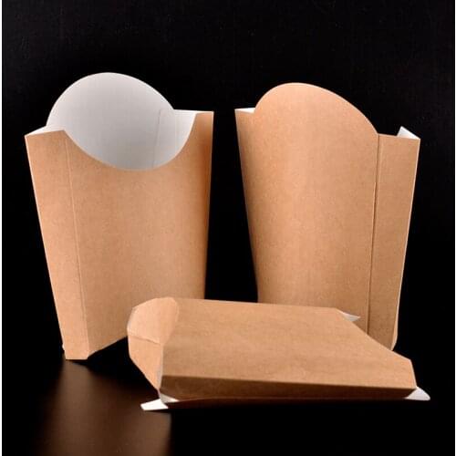 Fashion Kraft Paper French Fries Cup Disposable Fried Chicken Wings Popcorn Box Cup Party Dessert Container 100pcs/lot SK727